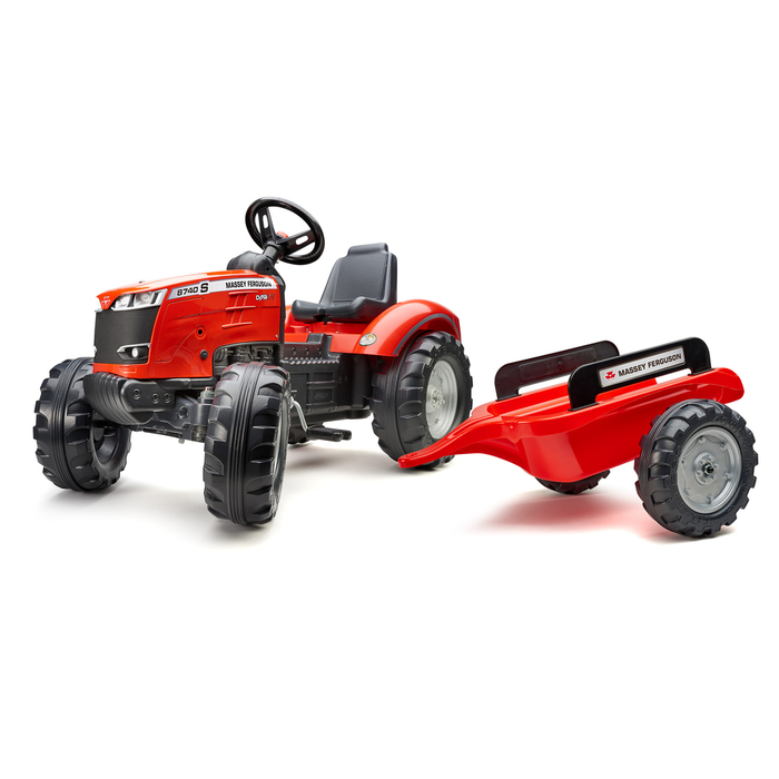 Traktor Massey Ferguson m/släp Röd Falk